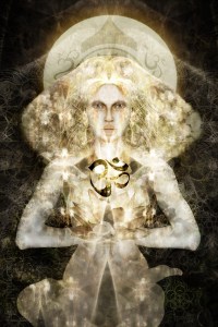 Psyche. An ethereal dreamlike spiritual portrait in soft browns and cream , is part of my spiritual beings of light collection. Artwork by Margaret Dill #Visionaryart #Visionaryartspiritual #Visionaryartmystical #Margaretdill