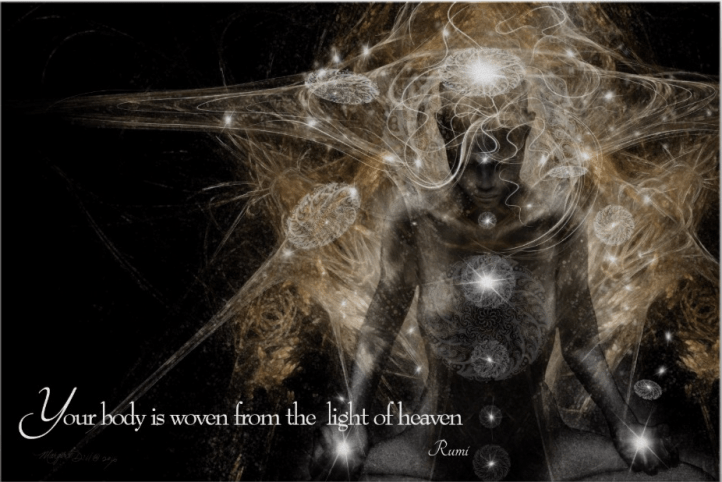 Rumi Quote Spiritual Portrait- Divine Unity by Margaret Dill