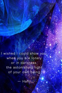 I wished I could show you, when you are lonely or in darkness, the astonishing light of your own being. Hafiz Quote-Fractal Art by Margaret Dill #spiritualquotes #wordsofwisdom #Fractalart #AbstractArt #Margaretdill
